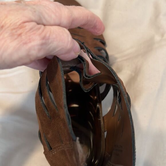 Carlos Santana Polly size 9.5 fabric zip back heeled sandals GUC No box - Picture 12 of 16